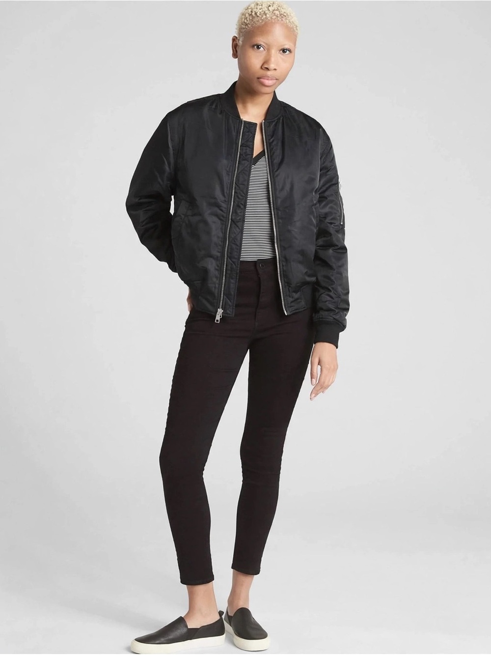 GAP Black Women's Bomber Jacket - NWT Sz. Small TALL